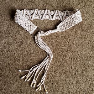 Macrame adjustable belt